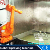 Ligne automatique de machine de peinture de jet de robot de peinture pour le moyeu de roue de frein de pièces de voiture