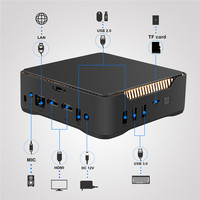 Mini PC de Escritorio Portátil Cheersfly AK3V, Celeron J3455, 8GB DDR3, 128GB SSD, Win 10/Linux, Juegos 4K HD, Nuevo, JP/UK/US/AU/EU