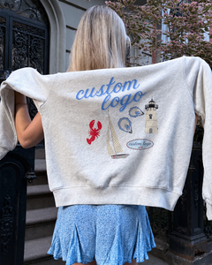 Sweat-shirt streetwear pour femme à col semi-montant, imprimé graphique personnalisé, coupe ample, en molleton épais, à manches longues, haut d'automne - Product Image 3