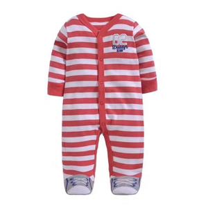 ملون جميل 100% مريلة من القطن بذلة الرضع الخريف الشتاء طويلة الأكمام القطن الطفل منامة مع القدم - Product Image 1