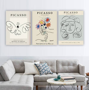 Affiches sur toile <span class=keywords><strong>de</strong></span> <span class=keywords><strong>peinture</strong></span> florale <span class=keywords><strong>abstraite</strong></span> <span class=keywords><strong>de</strong></span> Picasso, portrait <span class=keywords><strong>de</strong></span> <span class=keywords><strong>femme</strong></span>, impressions sur toile, décoration murale moderne, images et art mural esthétique - Product Image 2
