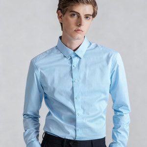 <span class=keywords><strong>Chemise</strong></span> de costume pour <span class=keywords><strong>homme</strong></span> OEM, coupe ajustée, en spandex, <span class=keywords><strong>chemise</strong></span> de luxe <span class=keywords><strong>bleu</strong></span> <span class=keywords><strong>ciel</strong></span>, col boutonné, manches longues, <span class=keywords><strong>chemise</strong></span> habillée pour styles contemporains - Product Image 1