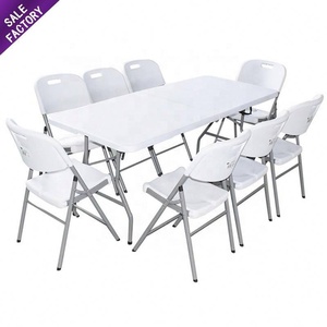 Foshan-muebles de banquete de boda redondos al aire libre, mesa plegable de plástico para eventos, 10 asientos, fábrica China, venta al por mayor - Product Image 3