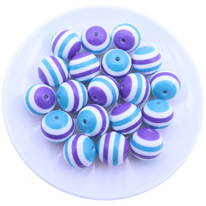 Cuentas de Resina Redondas Gruesas a Granel, 20 mm, 100 Piezas, Color Azul, Morado y Blanco, para Hacer Joyas, Collares y Pulseras - Product Image 1
