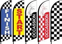Imprimé personnalisé voiture course Sport occasion plume drapeau Auto Occasion Marathon Attention plage bannière en soie de polyester durable