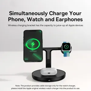    Support de chargeur sans fil magnétique 3 en 1 20W pour iPhone 15 14 Pro <span class=keywords><strong>Airpods</strong></span> Apple Watch Station de charge rapide pour téléphone - Product Image 2