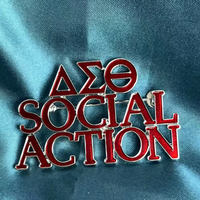 AiLi Fancy Sorority Society Jewelry Red Enamel Pins Delta Letter Label Brooch Pin Greek Letter Social Action Brooches Women