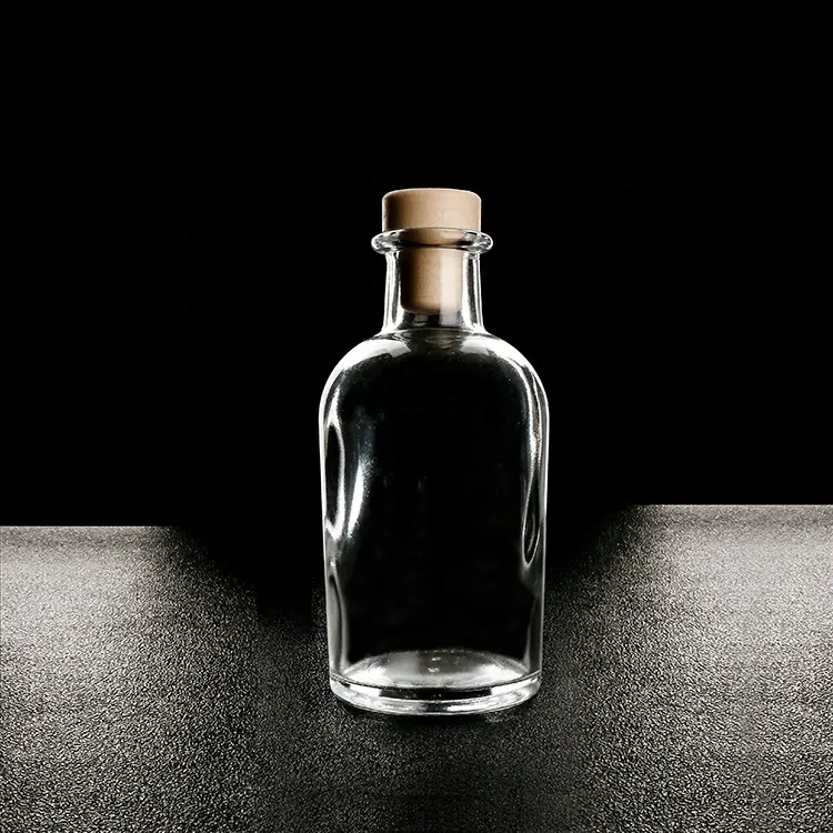 Маленькие декоративные стеклянные бутылки на заказ, круглая бутылка для оливкового масла с пробкой