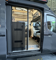Porte coulissante incurvée pour camping-car, cadre en aluminium, moustiquaire rétractable en fibre de verre