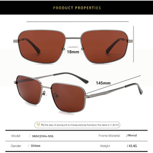 Sunray Double Bridge Round Retro Classic Metal Lightweight Adjustable Nose Pads Unisex TAC UV400 Polarized Sunglasses - Product Image 4