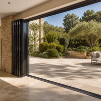 Porte pliante en aluminium sur mesure, paroi de séparation, verre trempé, porte patio en alliage d'aluminium, design coulissant pliant, pliable