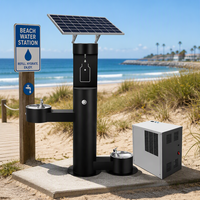 Fontaine à eau froide solaire extérieure avec remplisseur de bouteilles et bec verseur pour les installations publiques