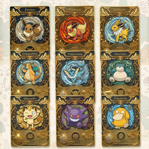 Cartes à collectionner Anime Artboard Pokémon personnalisées avec bord doré, personnages de <span class=keywords><strong>manga</strong></span> japonais, impression couleur, jeu de table - Product Image 1