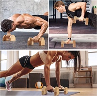 CHENGMO SPORTS Factory Direct 20CM Manche en bois de hêtre de qualité supérieure Push up Stand Hexagon Pull Up Bar Bars Parallettes en bois