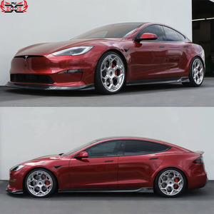 Kit Carrozzeria in Fibra di Carbonio Stile V per Tesla <span class=keywords><strong>Model</strong></span> S: Labbro Anteriore, Diffusore Posteriore, Paraurti, Parafango, Alette e Spoiler - Product Image 2