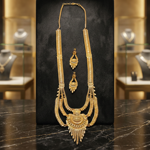 เครื่องประดับแฟชั่นชุบทอง 14K 18K 24K ขายส่ง, ชุดเครื่องประดับแบบยาว, เครื่องประดับแบบยาวแบบดั้งเดิม, เครื่องประดับทองเหลืองชุบทอง - Product Image 2