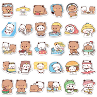 50 pièces, vente chaude en usine, autocollants mignons personnalisés de couple de dessins animés Yier et Bubu pour claviers et porte-clés