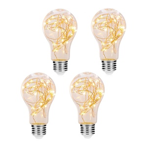 หลอดไฟ LED แบบไส้หลอดโบราณ A19 E26 2700K แสงสีขาวอบอุ่น หลอดไฟตกแต่งแบบสาย สำหรับตกแต่งบ้านในช่วงเทศกาล - Product Image 1