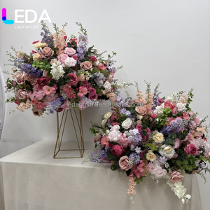 LEDA Hot Selling Big 80CM <b>Artificial</b> <b>Flower</b> Ball Mixing Colorful Wedding <b>Flower</b> Ball Table Centerpieces - Product Image 1