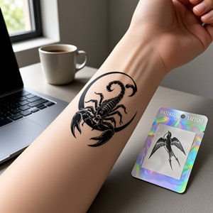Wasserlose Kräuter-Temporäre Tattoo-Aufkleber Sexy Realistische Geistermaske im Samurai-Stil Körperkunst für Gesicht & Körper Männer Frauen - Product Image 1
