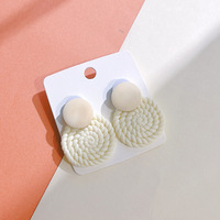 Pendientes de mariposa de ganchillo creativos de gama alta para mujer, pendientes de moda de colores redondos para mujer