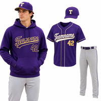 Nouvelle conception, ensemble uniforme d'équipe de baseball vert personnalisé, maillot, pantalon, sweat à capuche et casquette entièrement sublimés pour club sportif et entraînement en extérieur