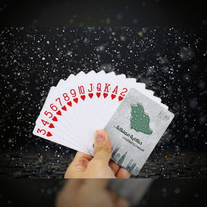 沙特阿拉伯扑克牌巴洛特纸定制标志防水防断裂100% 塑料扑克牌带盖和底盒 - Product Image 3