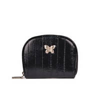 Dompet Kartu Wanita Model Akordion PU Gaya Baru dengan Ritsleting, Kotak Hadiah, Elegan, Mewah, Multi-Kartu, Gaya Korea, Ringkas, Pendek