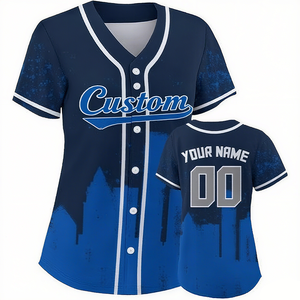 Maillot de baseball avec boutons sur le devant et couture moderne Maillot de rue tendance Style uniforme de baseball - Product Image 4