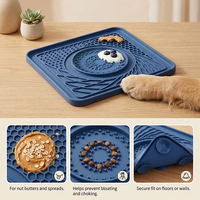 Tapis de léchage en silicone pour chiens et chats, anti-anxiété, gamelle anti-glouton antidérapante pour l'entraînement et la distribution lente de nourriture avec ventouses