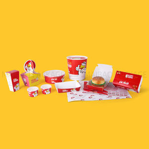 Boîte à hamburger personnalisée en papier résistant à la graisse pour emporter, boîte à poulet frit, plateau à frites, emballage pour restauration rapide à emporter - Product Image 3