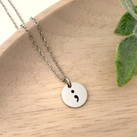 Tongxin nouveau collier point-virgule personnalisé survivant Dainty Zen acier inoxydable collier en or bijoux hommes femmes cadeau