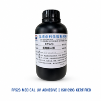 Adhésif liquide UV de qualité médicale KEJIA FP523, conforme RoHS ISO10993, résine acrylique hautement transparente pour le collage et l'étanchéité des plastiques