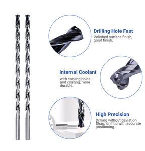 Punta da Trapano in Carburo Solido Extra Lunga ad Alta Precisione con Raffreddamento Interno, Utensile per Foratura Profonda 10D per Metallo - Product Image 2