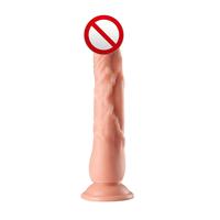 Dildo Realista de TPE Suave e Impermeable para Mujeres, 9 Pulgadas (230 mm), para Uso Anal, Juguete Sexual para Adultos, Color Carne, Delgado, con Succión, QS-B002