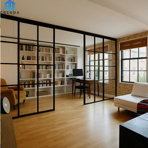 ประตูเหล็ก<span class=keywords><strong>บาน</strong></span><span class=keywords><strong>เลื่อน</strong></span>ดีไซน์หรูหราสไตล์อินดัสเทรียล โปรไฟล์เหล็กบางเฉียบ ดีไซน์หรูหราสำหรับบ้านพักตากอากาศ - Product Image 1