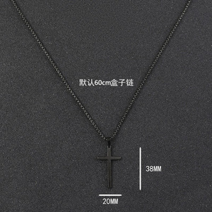 Hip-Hop Punk Edelstahl Kreuz-Halskette für Männer Ineinandergreifende Ringe Religiöser Schmuck Modischer Anhänger-Halskette - Product Image 4