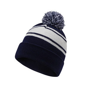 Gorro de Punto de <span class=keywords><strong>Invierno</strong></span> con Logotipo Personalizado Premium, con Pompón, Gorro de Calavera con Rayas Coloridas, Estilo Atlético Cálido y Suave para Hombres y Mujeres - Product Image 3