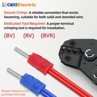 Terminales de Cable de Cobre T2 de Grado Industrial CNXI PTD, Terminales de Tipo Pin con Aislamiento de PVC y Doble Crimpado, Terminales Rojos, Azules y Amarillos