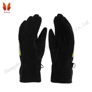 Flame Retardant <strong>Navy</strong> Blue Hand Back Fire <strong>Gloves</strong> with Four Layer Structure, Safety Protection, Waterproof Aramid <strong>Leather</strong> <strong>Gloves</strong> - Product Image 4
