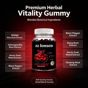Gummies de vitalité botanique pour hommes, marque privée personnalisée, 60 unités, complexe Shilajit, Maca, Ashwagandha, Ginseng pour la vitalité physique quotidienne - Product Image 6