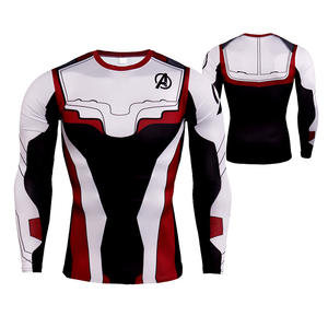 All'ingrosso taglie forti 3D stampa digitale t-shirt sportiva aderente da uomo modello ragno elastico t-shirt - Product Image 3