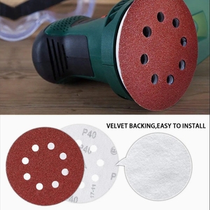 Màu đỏ mài mòn đĩa nhôm Oxit móc và vòng lặp Sanding Đĩa giấy nhám Sander Vòng cát giấy - Product Image 6