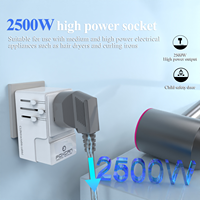 Foxcan adaptor daya Travel Universal portabel, pengisi daya pintar 4 USB dengan PD QC3.0 140W, pengisian daya seluruh dunia untuk 4 perangkat