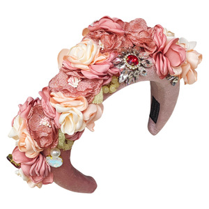 عصابة رأس جديدة حلوة للفتيات الصغيرات مخصصة بزهور وردية، إكسسوارات شعر للأطفال، زينة رأس يدوية الصنع - Product Image 5