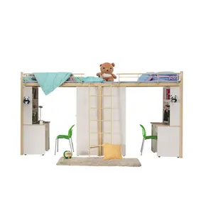 <span class=keywords><strong>Lit</strong></span> <span class=keywords><strong>superposé</strong></span> professionnel en métal, chaise et bureau d'ordinateur, mobilier scolaire, dortoir, avec Table d'étude - Product Image 1
