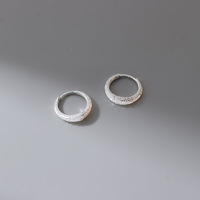 Boucles d'oreilles créoles géométriques en argent sterling S925, finition givrée, 9/11/17 mm, style minimaliste, pour femmes