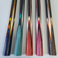 Xmlivet Manches de queue de billard semi-finies en bois d'ébène noir avec incrustation, 8 pièces, motif écailles de dragon rondes, pour fabricants de queues de billard