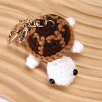 Porte-clés tortue mignon fait main au crochet, pendentifs jouets 3D, breloque de sac