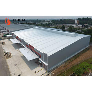 Structure en acier préfabriquée à ossature portique pour entrepôt industriel moderne, atelier, hall, bâtiment d'usine sur mesure à section H, haute capacité de charge - Product Image 6